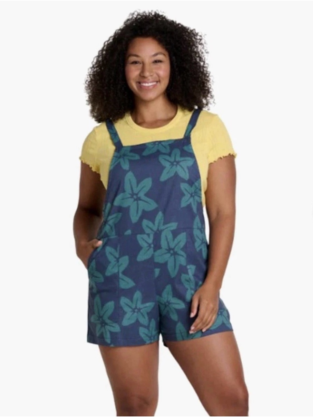 Women’s Toad & Co Shorteralls Taj Hemp Floral Print Overalls M Gorpcore Outdoor